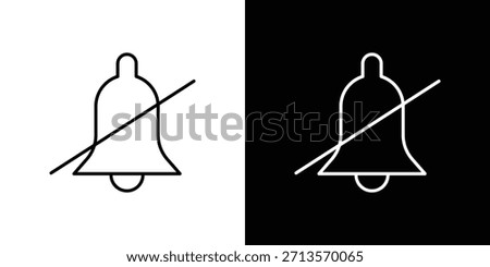 Notification off icon pictogram on White Background Editable Stroke.