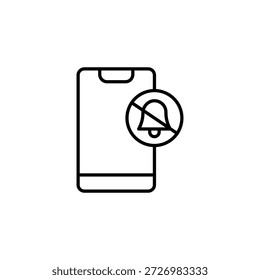 Notificação Desativada No Smartphone Minimalista Ícone Linear Design
