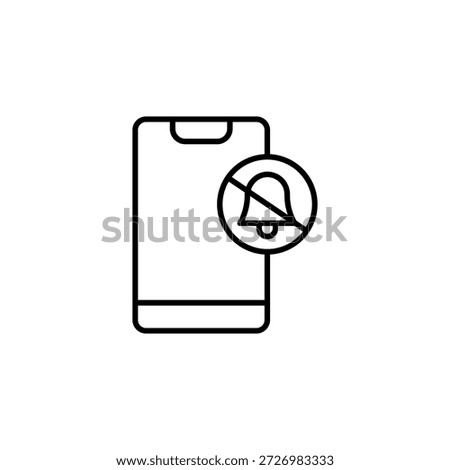 Notification Off On Smartphone Minimalist Icon Linear Design