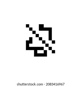 notification off pixel perfect icon design. Flat style design isolated on white background. Vector illustration