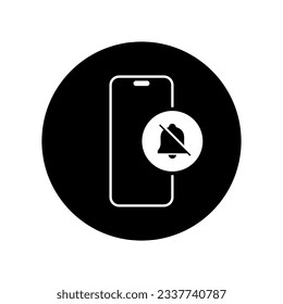 Notification off smartphone icon vector. Silent mode concept