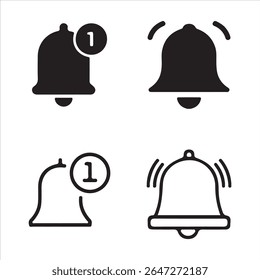 Notification on bell icon set with free download