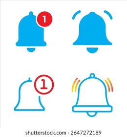 Notification on bell icon set with free download