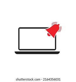 Notification on laptop screen icon design isolated on white background