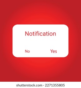 The Notification on the red background. Reminder icon. Vector illustration