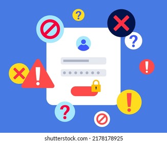 Notification on smartphone. New messages, lock screen and warning. Personal information protection. Login procedure. Chatting on the social network. Internet activity on the phone vector illustration