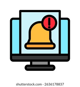 Notification outline color, mini illustration icon. use for modern concept, print, UI, UX kit, web and app development. Vector related to account management, ecommerce, banking and finance.