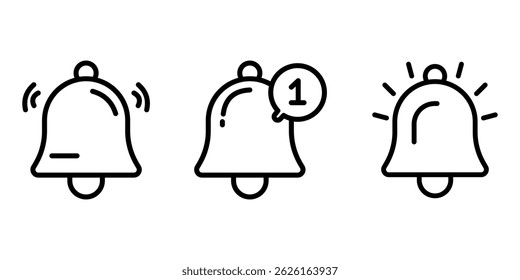 notification outline or line icon design bundle.