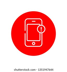 Notification Outline Red Circle Icon Illustration Design