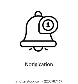 notification Outline Vector Icon Design illustration on White background. EPS 10 File