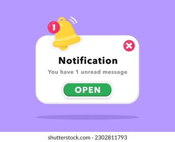 Notification page with bell. New notice. Business planning, events, timetable. Important event message. Timer notification. Important notification. Calendar reminder. Vector