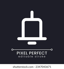 Notification pixel perfect white linear ui icon for dark theme. New message signal. Vector line pictogram. Isolated user interface symbol for night mode. Editable stroke. Poppins font used