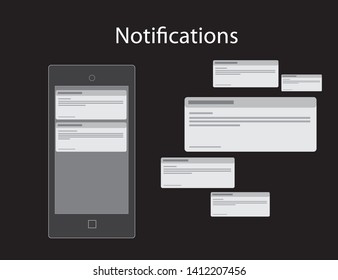 Notification Pop Up Modal Interface With Smart Phone