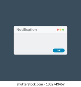 The Notification pop up. Isolated Vector Illustration