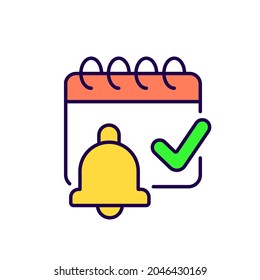 Notification RBG color icon. Calendar thin line vector illustration.
