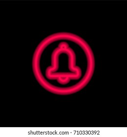 Notification red glowing neon ui ux icon. Glowing sign logo vector