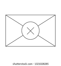 notification rejected on message icon vector
