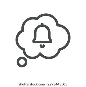 Notification related icon outline and linear vector.