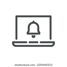 Notification related icon outline and linear vector.