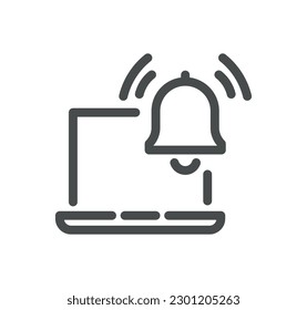 Notification related icon outline and linear vector.