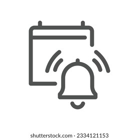Notification related icon outline and linear vector.