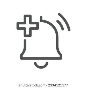 Benachrichtigungsbezogene Symbolumrandung und lineare Vektorgrafik.