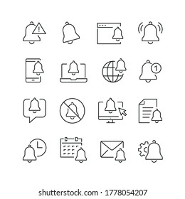 Notification Icons Set Collection Simple Linear Stock Vector (Royalty ...