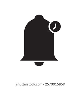 Notification reminder icon black and white vector outline sign