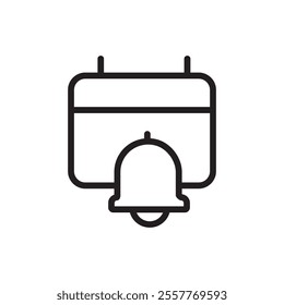 Notification reminder icon Outline vector for web ui