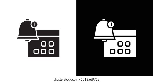 Ícone de lembrete de notificação Ilustração de linha fina plana do vetor