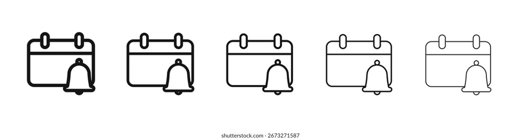 Icono de recordatorio de notificación Vector esquema conjunto ilustración signo