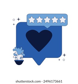 Notification with a reviews. Social network app icon. Vector illustration