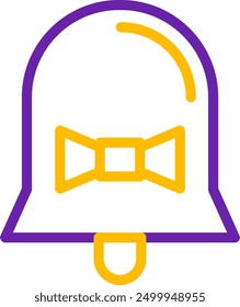 Notification Ribbon Line Two Color Vector Icon Design