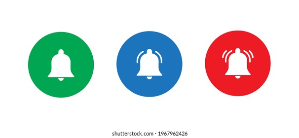 Notification Ringing Bell Button Icon Vector in Flat Design Style