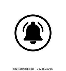 Icono de timbre de notificación establecido en círculo negro
