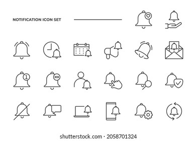 Benachrichtigungsset-Symbol, einzelne Benachrichtigungsset-Symbol, Vektorgrafik
