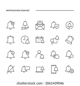 Icono de conjunto de notificaciones, icono de signo de conjunto de notificaciones aislado, ilustración de vector