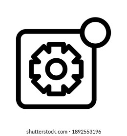 Icono de configuración de notificación o logotipo símbolo de signo aislado ilustración vectorial - iconos vectoriales de estilo negro de alta calidad
