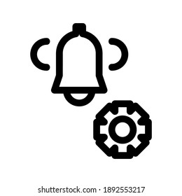 Icono de configuración de notificación o logotipo símbolo de signo aislado ilustración vectorial - iconos vectoriales de estilo negro de alta calidad
