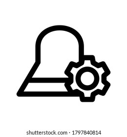 icono de configuración de notificación o logotipo símbolo de signo aislado ilustración vectorial - iconos vectoriales de estilo negro de alta calidad
