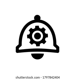icono de configuración de notificación o logotipo símbolo de signo aislado ilustración vectorial - iconos vectoriales de estilo negro de alta calidad
