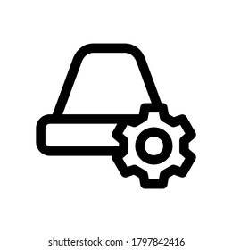 icono de configuración de notificación o logotipo símbolo de signo aislado ilustración vectorial - iconos vectoriales de estilo negro de alta calidad
