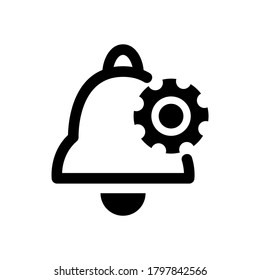 icono de configuración de notificación o logotipo símbolo de signo aislado ilustración vectorial - iconos vectoriales de estilo negro de alta calidad
