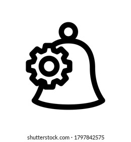 icono de configuración de notificación o logotipo símbolo de signo aislado ilustración vectorial - iconos vectoriales de estilo negro de alta calidad
