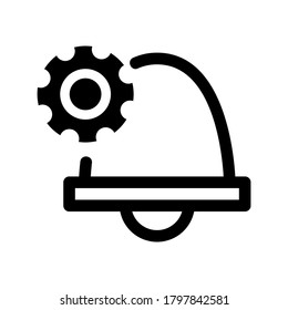 icono de configuración de notificación o logotipo símbolo de signo aislado ilustración vectorial - iconos vectoriales de estilo negro de alta calidad
