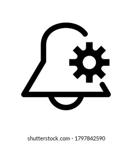 icono de configuración de notificación o logotipo símbolo de signo aislado ilustración vectorial - iconos vectoriales de estilo negro de alta calidad
