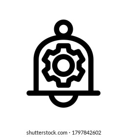 icono de configuración de notificación o logotipo símbolo de signo aislado ilustración vectorial - iconos vectoriales de estilo negro de alta calidad
