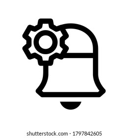 notification settings icon or logo isolated sign symbol vector illustration - high quality black style vector icons
