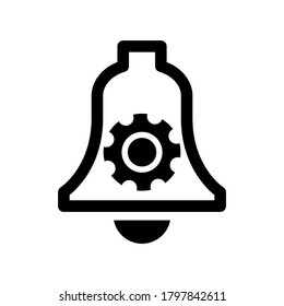 notification settings icon or logo isolated sign symbol vector illustration - high quality black style vector icons
