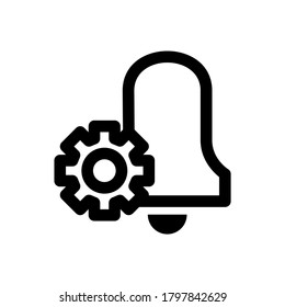 icono de configuración de notificación o logotipo símbolo de signo aislado ilustración vectorial - iconos vectoriales de estilo negro de alta calidad
